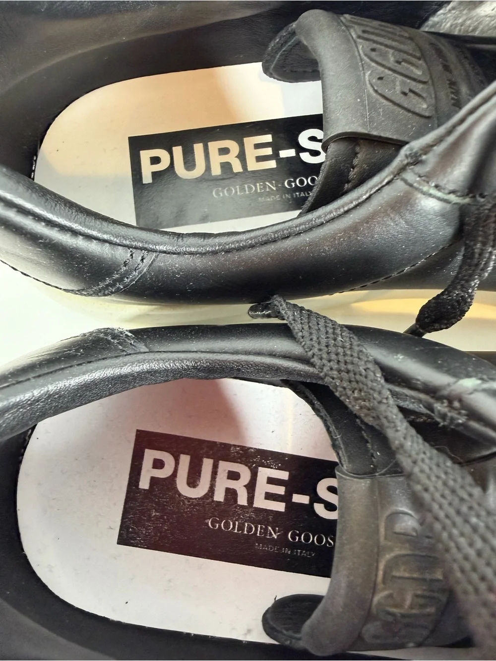 Golden Goose Pure Star Black Leather Low Top Sneakers Women’s EU 37 US 7